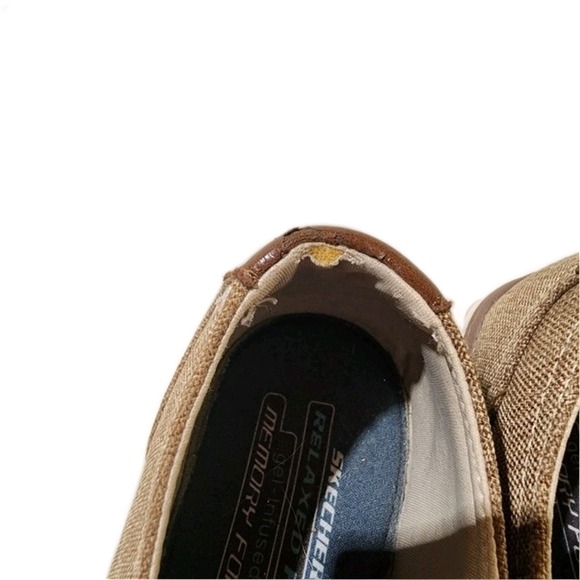 Skechers Relaxed Fit Memory Foam Brown Canvas‎ Oxford Casual Shoes Size 11 - Picture 8 of 9